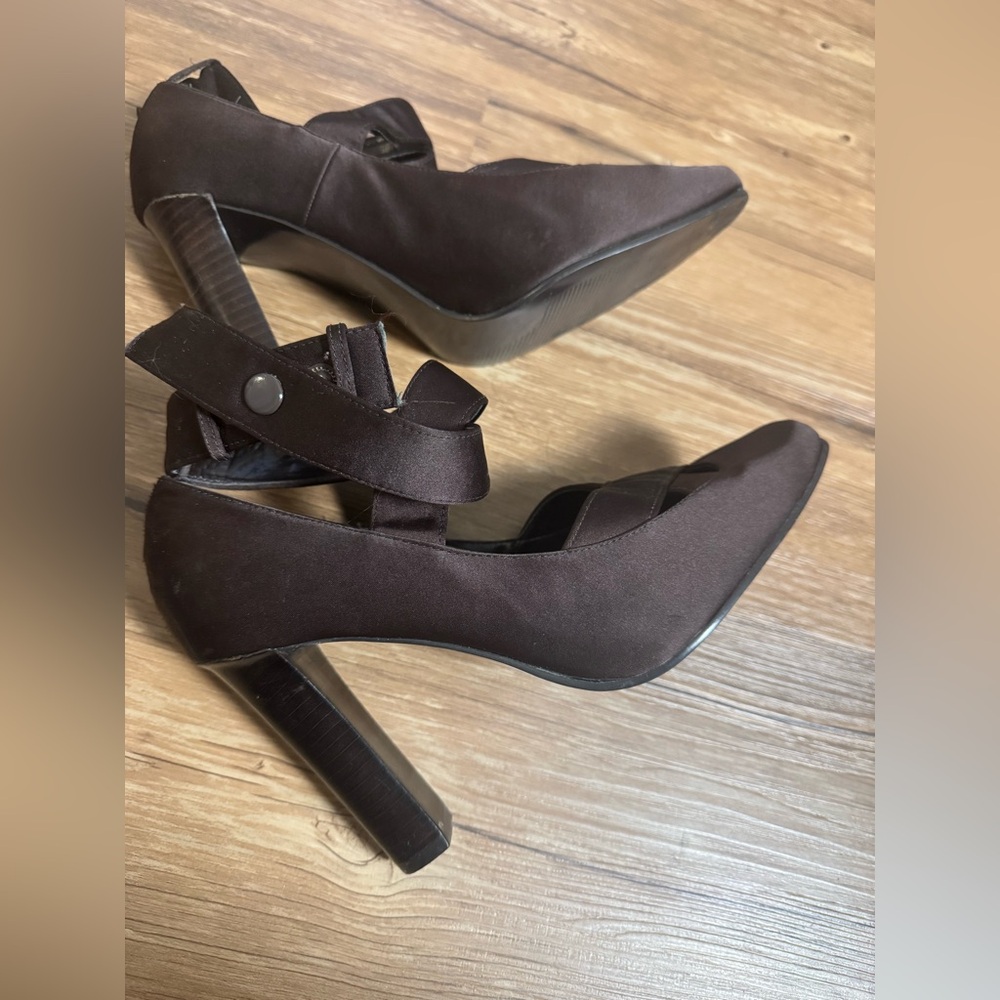 Colin Stuart Dark Brown satin ballet Heels